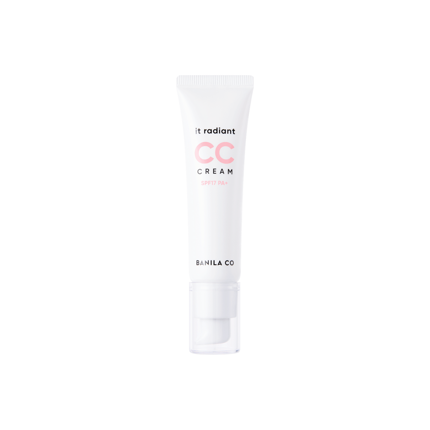 Radiant Vegan CC Cream by BANILA CO offers tone-up care with SPF17 in a 30ml tube, perfect for a dewy, even complexion in face makeup routines.
