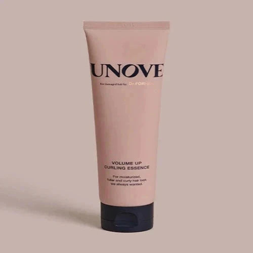 UNOVE Volume Up Curling Essence 147ml in minimalist packaging, perfect for moisturizing and defining curly hair styles.