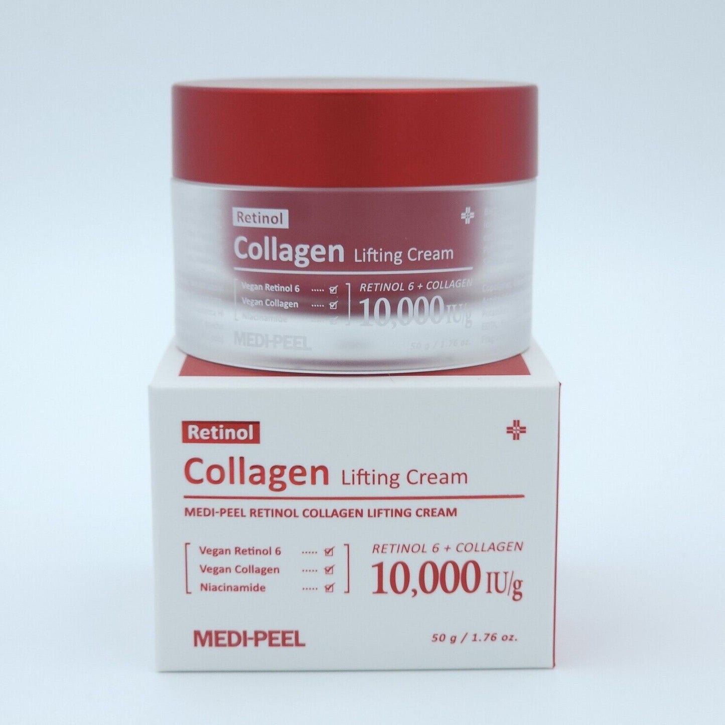MEDIPEEL skincare on marble surface