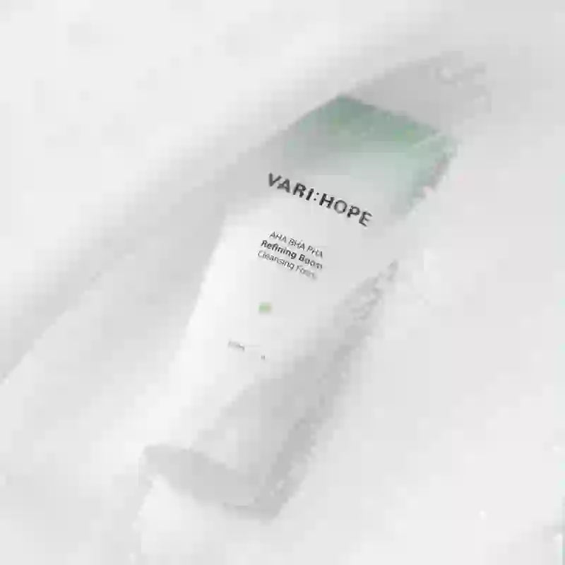 VARIHOPE AHA BHA PHA Cleansing Foam tube in foam, 120ml for smooth, refined skin and clear pores.