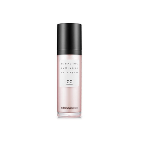 Luminous CC Cream by THANK YOU FARMER in 40ml packaging. Brightening formula for even-toned, glowing skin in face makeup category.