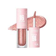 16BRAND Candy Rock Sugar Party glitter eyeshadow in rose gold tone, ideal for creating a warm, radiant eye makeup effect.