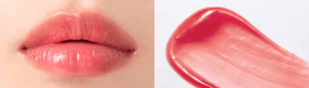 Light pink tint of SOME BY MI V10 Hyal Lip Sun Protector 7ml on lips, delivering a soft, dewy finish with sun protection and moisture.