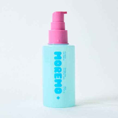Moremo Pro Repair Essence 80ml in a blue bottle with pink pump, ideal for restoring smoothness and shine to damaged hair.