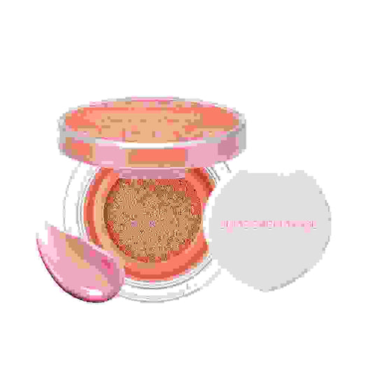 JUNGSAEMMOOL Artist Cushion Blush in open compact showing cushion texture. Dewy coral shade for glowing, hydrated cheeks.
